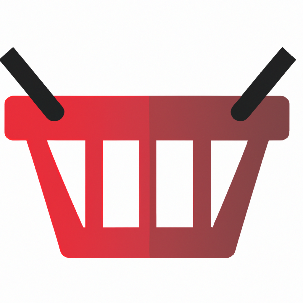 Empty shopping basket icon minimal flat outline